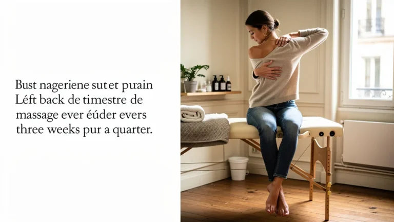 Mon retour après un trimestre de massages du dos toutes les trois semaines
