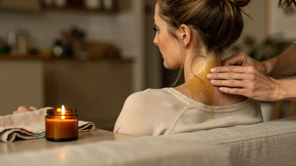 J’ai testé une bougie de massage sur mon cou pendant six semaines