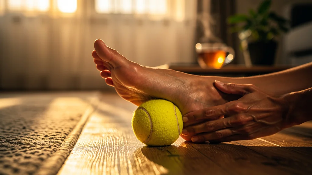 Automassage des pieds à la balle de tennis chaque soir pendant un mois, expérience bien-être détaillée